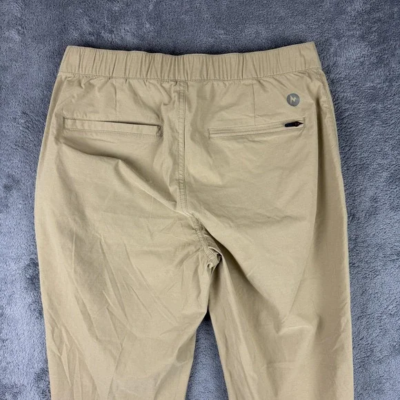 Marmot Kodachrome Pants Womens 6 Khaki Stretch Nylon Hiking Jogger Cuffs Belt - Picture 4 of 10